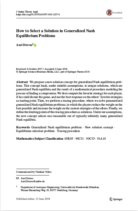 How to Select a Solution in Generalized Nash Equilibrium Problems